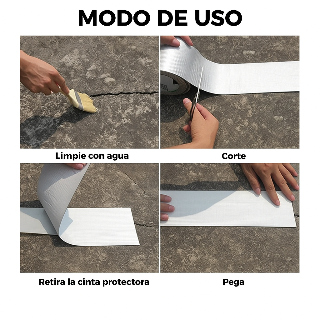 [COMPRA 1 LLEVA 2 + Regalo Extra🎁] Cinta Impermeable SuperFixa Pro 10cm x 5m – Repara al instante